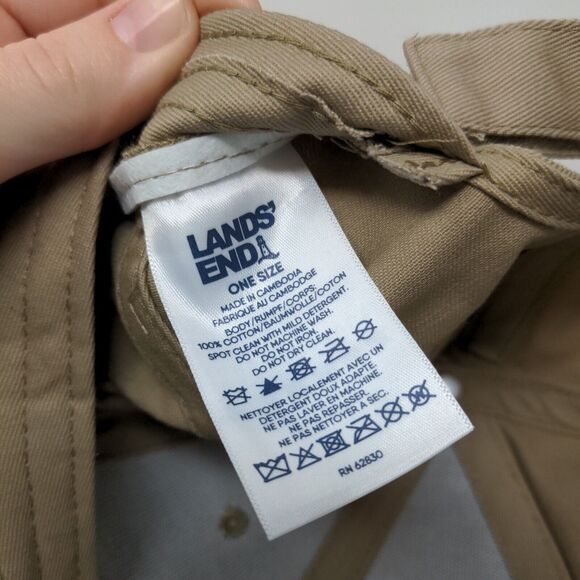 Lands' End Men's Strapback Hat Tan Size OS Embroidered Hopscotch Air Logo - Picture 11 of 11